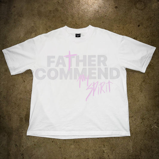WHITE & PINK "COMMENDED" TEE