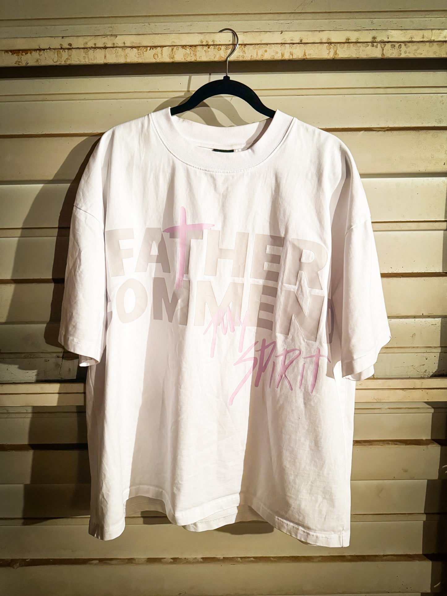 WHITE & PINK "COMMENDED" TEE